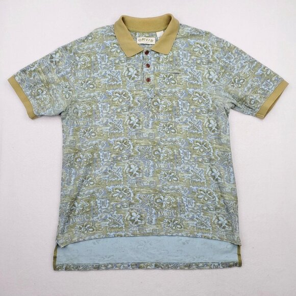 Orvis Sporting Traditions Mens Short Sleeve Hawaiian Floral Polo Shirt Size XXL - Picture 1 of 8